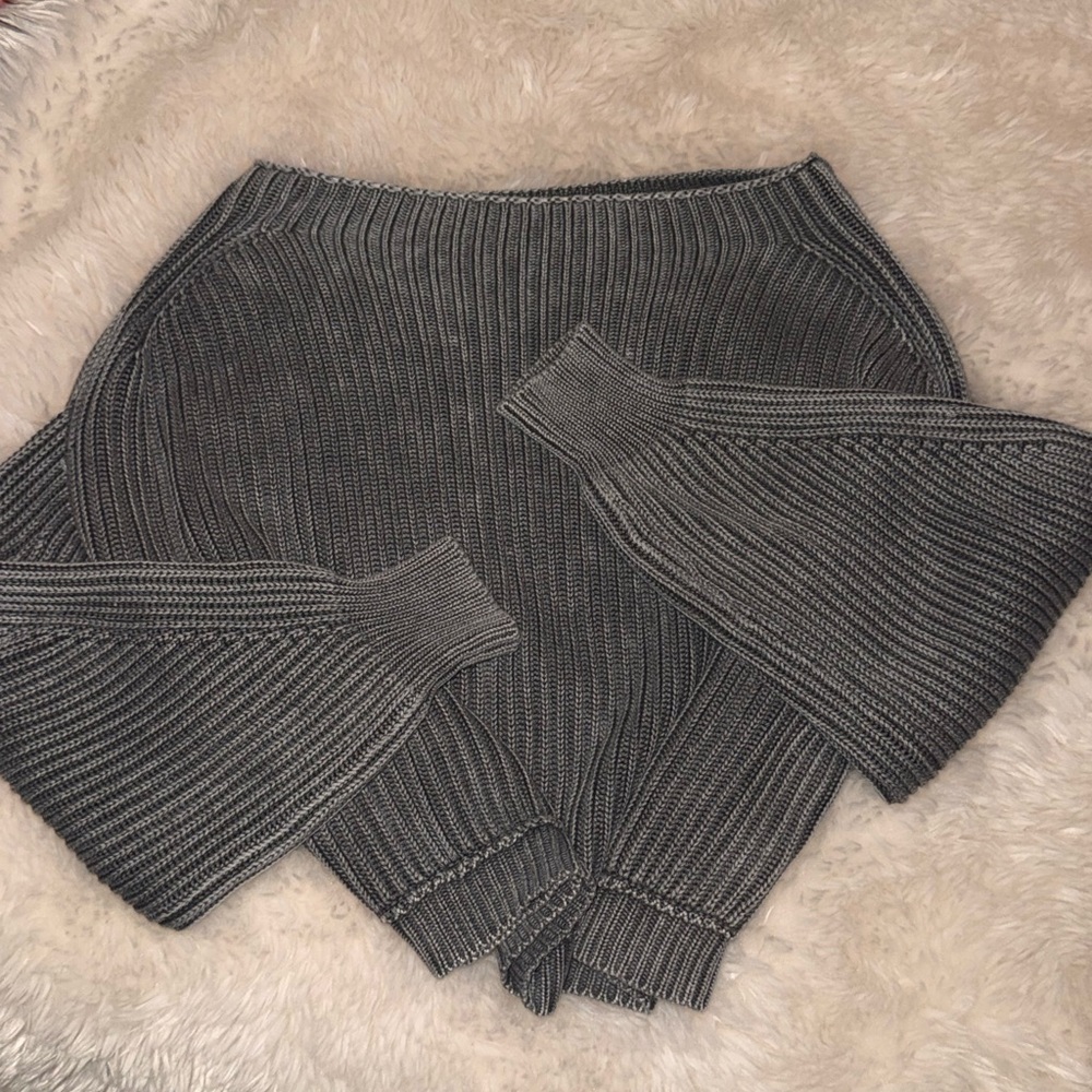 Gray Knit Women Sweater